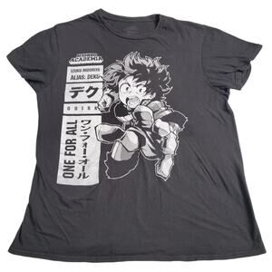 My Hero Academia  Izuku Midoriya Anime Black Graphic Tee Shirt Men's Size M 1705